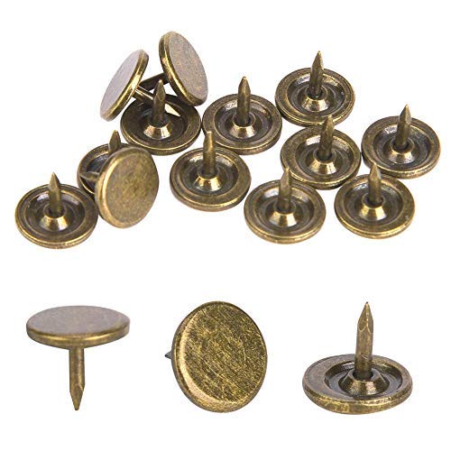 100Pcs große Flache Kopf Bronze Polstermöbelnägel, antike Möbel dekorative Stifte, ideal für Sofa und Möbel Zubehör (9 x 8mm) von Sheens