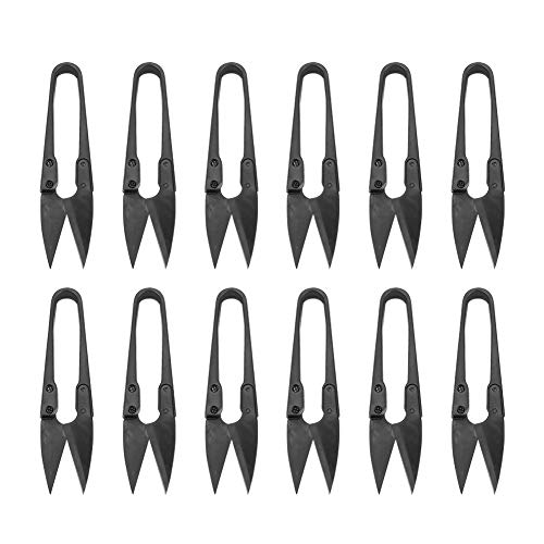 U Nähen Schere Clippers, 12 stücke Schwarz Kleine Garn Schere Set Thread Schere Tragbare Kohlenstoffstahl Stich Handwerk DIY Liefert Thrum Thread Clippers Schere von Sheens