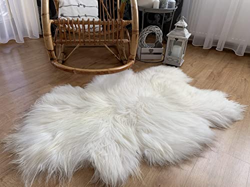 Sheepmania Lammfell Teppich - Lammfell Echt - Carpet - ungeschorenes, dichtes Langhaar-Schaffell bis 10 cm lang - Teppich - Fellteppich- Decke - Unterlage im Kinderwagen von Sheepmania