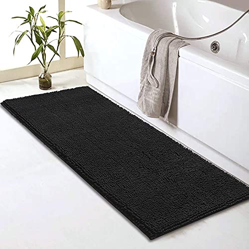 Sheepping Badteppichmatte rutschfeste Badematten für Badewanne und Waschbecken,maschinenwaschbare Badteppiche für Badezimmer (Schwarz, 150 x 50 x 2,54 cm) von Sheepping