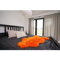 Regular Schaffell Orange Farbe Überwurf Echtes Leder Schaffell 50 "x 28" Dekorativer Teppich Natürliche Bequem, Gemütlich, Hiny von SheepskinDecor