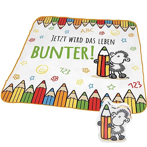 Sheepworld - 48254 - Magic Towel, Stift, Jetzt Wird das Leben Bunter!, 30cm x 30cm, Baumwolle von Sheepworld AG