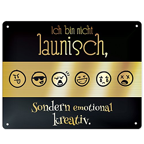 Black Chili 45003 Blechschild "Ich bin nicht launisch …", 17 cm x 22 cm, Geschenkartikel von Sheepworld
