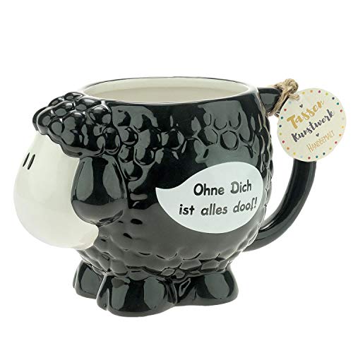 Sheepworld Figuren-Tasse "Schaf" | Figürliche Tasse in Schafform, Ohne Dich ist alles doof, Dolomite, 50 cl | Geschenk, Dekoartikel | 46339 von Sheepworld