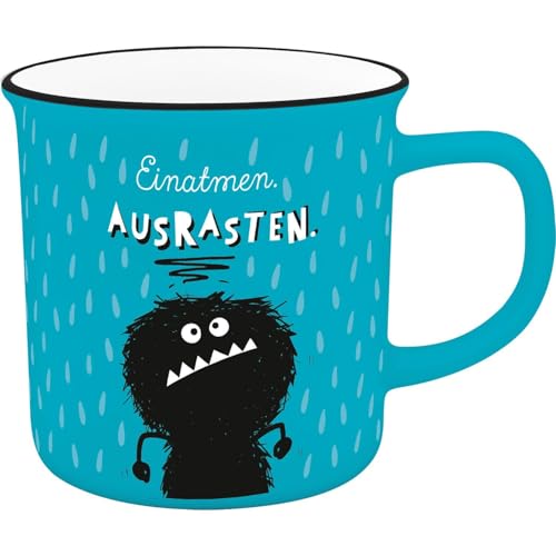 H:PPY life XL-Becher mit Motiv Ausrasten| Lieblingsbecher aus Porzellan, Tasse mit Spruch, 55 cl, mit Geschenkbanderole | Geschenk Freund, Freundin | 74526 von Sheepworld