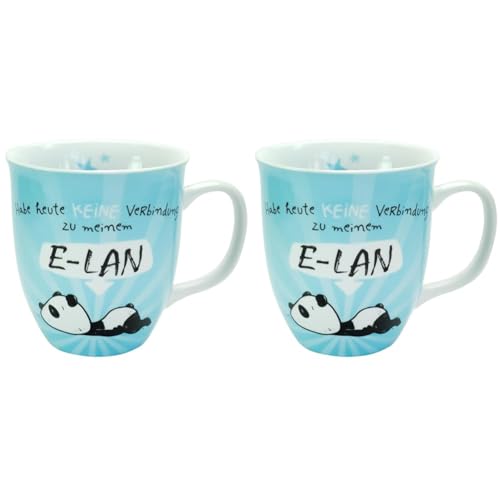 Hope & Gloria Tasse mit Motiv Panda E-LAN | Kaffeetasse, Porzellan, 40 cl | Tasse mit Spruch, Geschenk lustig, Geburtstag | 45672 (Packung mit 2) von Sheepworld