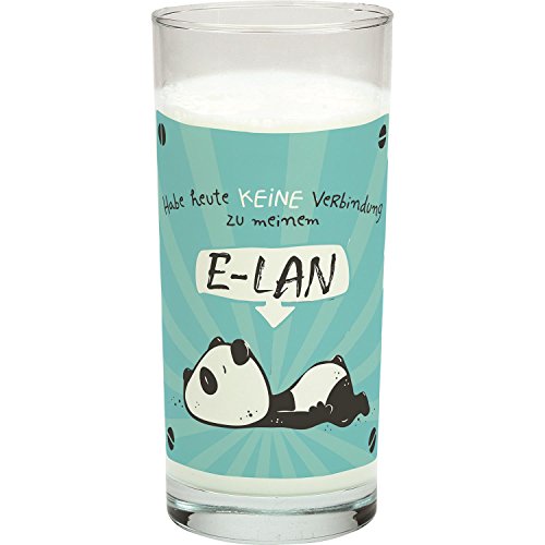 Hope & Gloria Trinkglas mit Motiv Panda E-LAN | Glas mit Motivdruck, Wasserglas, 50 cl | Geschenk Geburtstag, Geschenk lustig, Einladung | 45666 von Sheepworld