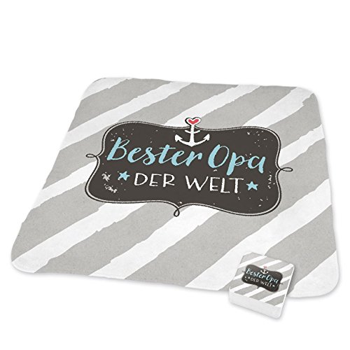 Sheepworld, Happy Life - 45106 - Magic Towel, Bester Opa der Welt, 30cm x 30cm, Baumwolle von Sheepworld