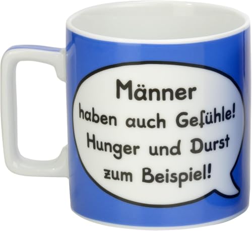 Sheepworld Tasse mit Spruch Männer Wortheld-Tasse, Porzellan, 45 cl, Blau | Tasse lustig, Sprüche-Tasse, Männergeschenk | 42472 von Sheepworld