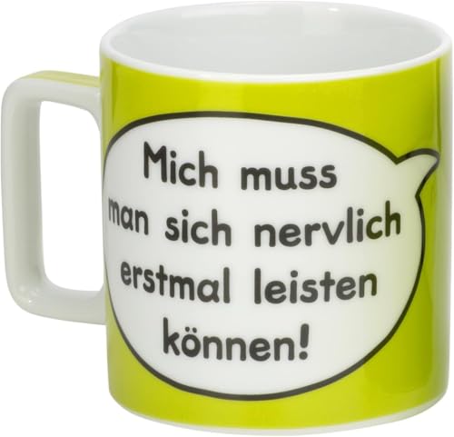 Sheepworld Tasse mit Spruch Nervlich Wortheld-Tasse, Porzellan, 45 cl, Grün | Tasse lustig, Sprüche-Tasse | 42475 von Sheepworld