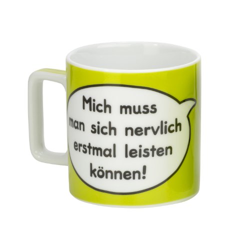 Sheepworld Tasse mit Spruch Nervlich Wortheld-Tasse, Porzellan, 45 cl, Grün | Tasse lustig, Sprüche-Tasse | 42475 von Sheepworld