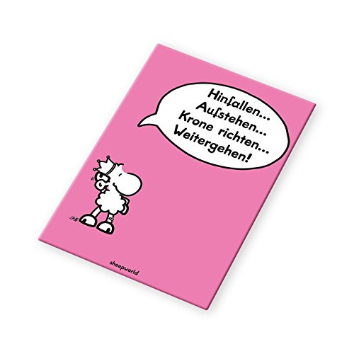 Sheepworld - 44090 - Magnet, Hinfallen... Aufstehen... Krone richten... Weitergehen! 8cm x 4,5cm von Sheepworld