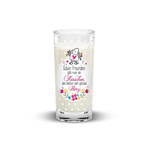 Sheepworld Trinkglas Motiv Freunde | Glas mit Motivdruck, Wasserglas, 50 cl | Geschenk Geburtstag, Einladung | 44401 von Sheepworld