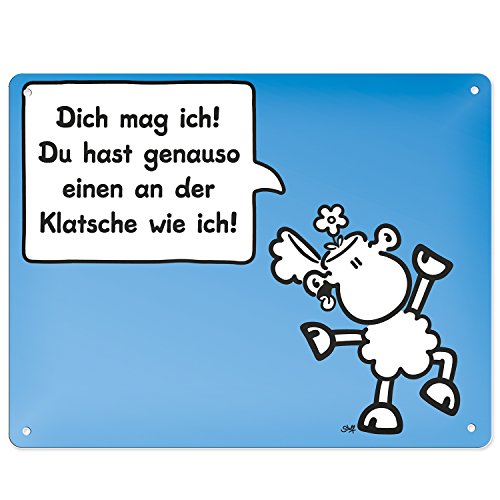 Sheepworld 44968 Blechschild "Dich mag ich …", 17 cm x 22 cm, Geschenkartikel von Sheepworld