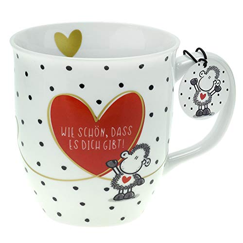 Sheepworld Tasse mit Motiv "Wie schön" | Tasse mit Spruch, Kaffeetasse, Porzellan, 40 cl | Geschenk Freunde, Valentinstag | 46218 von Sheepworld