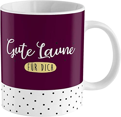 Sheepworld Zaubertasse mit Motiv "Gute Laune" | Motiv-Wechsel-Tasse, Porzellan, 35 cl, Tasse mit Spruch, Geschenkbox | Geschenk lustig, Überraschung | 46458 von Sheepworld