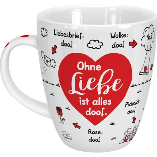 Sheepworld Tasse "Ohne Liebe ist alles doof" | Porzellan, 45 cl | Tasse für Kaffee und Tee, Tasse mit Spruch | 46506 von Sheepworld