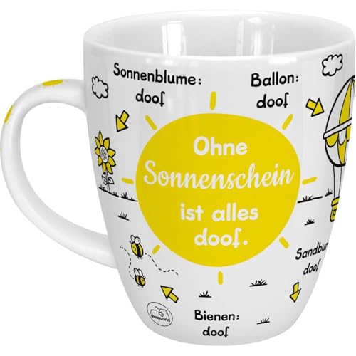 Sheepworld Tasse "Ohne Sonnenschein ist alles doof" | Porzellan, 45 cl | Tasse für Kaffee und Tee, Tasse mit Spruch | 46509 von Sheepworld