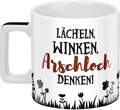 Sheepworld Tasse mit Spruch "Winken" | Sheepworld Wortheld-Tasse, Porzellan, 45 cl, Mehrfarbig | Tasse lustig, Sprüche-Tasse | 46529 von Sheepworld