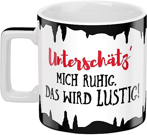 Sheepworld Tasse mit Spruch "Lustig" | Sheepworld Wortheld-Tasse, Porzellan, 45 cl, Mehrfarbig | Tasse lustig, Sprüche-Tasse | 46533 von Sheepworld