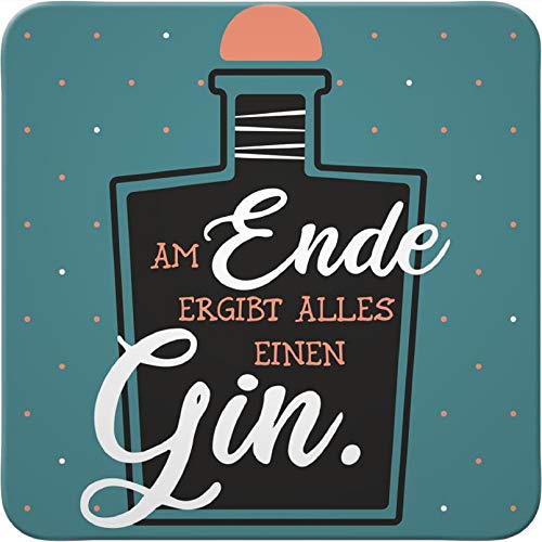 Sheepworld - 46758 - Untersetzer, C18, Am Ende ergibt Alles einen Gin., Kork, 9,5cm x 9,5cm von Sheepworld