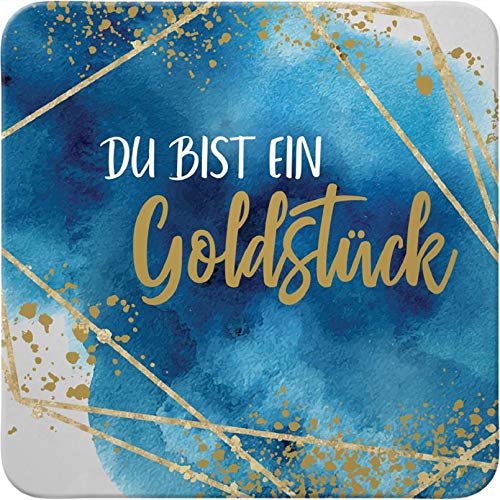 Sheepworld - 46759 - Untersetzer, B21, Du bist EIN Goldstück, Kork, 9,5cm x 9,5cm von Sheepworld