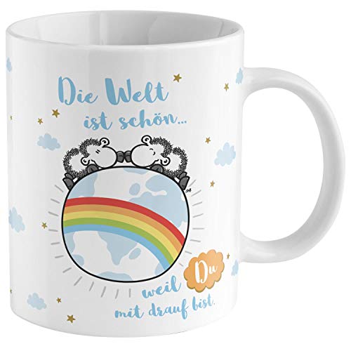 Sheepworld Zaubertasse mit Motiv "Welt" | Motiv-Wechsel-Tasse, Porzellan, 35 cl, Tasse mit Spruch, Geschenkbox | Geschenk lustig, Überraschung | 47060 von Sheepworld