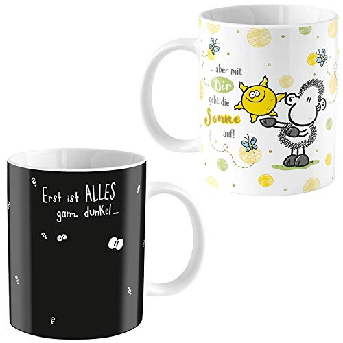 Sheepworld Zaubertasse mit Motiv "Sonne" | Motiv-Wechsel-Tasse, Porzellan, 35 cl, Tasse mit Spruch, Geschenkbox | Geschenk lustig, Überraschung | 47061 von Sheepworld