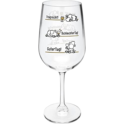 Sheepworld Weinglas Motiv "Tag" | Glas mit Motivdruck, 40 cl, Mehrfarbig | Geschenk, lustige Überraschung, Party | 47834 von Sheepworld