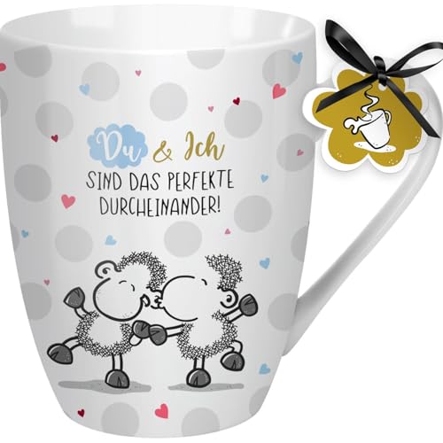 Sheepworld Tasse mit Spruch "Das perfekte Durcheinander" | Kaffeetasse, Porzellan, 30 cl | Sheepworld Lieblingstasse, Geschenk, Sprüche-Tasse | 59607 von Sheepworld