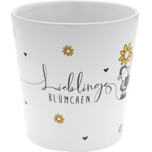 Sheepworld Blumentopf Motiv Blümchen | Steinzeug, 10 cm, Mehrfarbig | Geschenk, Deko, Geburtstagsgeschenk | 48240 von Sheepworld