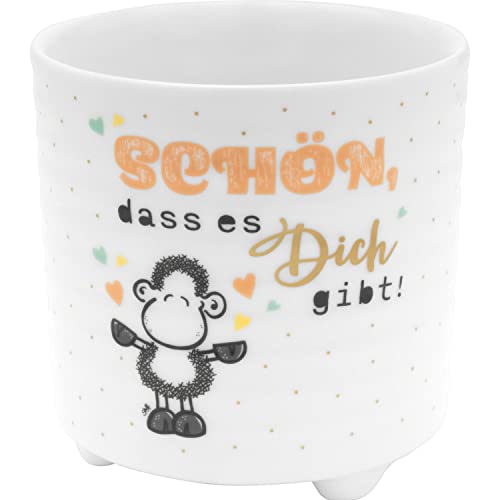 Sheepworld Blumenübertopf Motiv Dich | New Bone China Porzellan, 10 cm, Mehrfarbig | Geschenk Freund, Freundin, Kollegin, Weihnachten | 48236 von Sheepworld