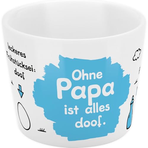 Sheepworld Eierbecher mit Motivdruck "Ohne Papa ist alles doof" | Porzellan, Höhe 4,3 cm, Durchmesser 5,2 cm | lustiges Geschenk, Frühstück, Ostern | 70269 Sheepworld Eierbecher mit Motivdruck "Ohne Papa ist alles doof" | Porzellan, Höhe 4,3 cm, Durchmesser 5,2 cm | lustiges Geschenk, Frühstück, Ostern | 70269 von Sheepworld