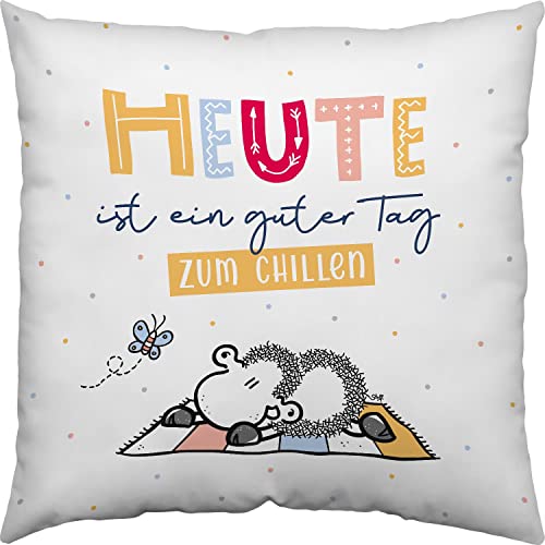 Sheepworld Kissen Motiv "Heute" | Zierkissen, Baumwolle, 30 cm x 30 cm, klein | Kissen mit Spruch | Geschenk, Geburtstag, Freundschaft | 48194 von Sheepworld