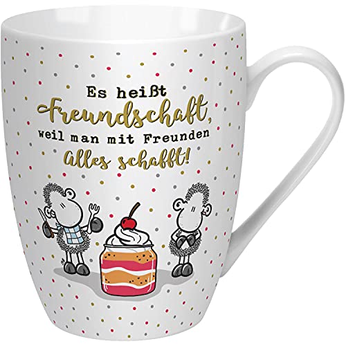 Sheepworld Tasse mit Spruch "Freundschaft" | Kaffeetasse, Porzellan, 30 cl | Sheepworld Lieblingstasse, Geschenk, Geburtstag | 59612 von Sheepworld