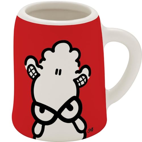 Sheepworld Schnapskrug mit Motiv "Lächle" | New Bone China, 5 cl, Mini-Krug mit Spruch | Lustiges Geschenk, Party, Männergeschenk | 73852 von Sheepworld