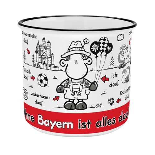 Sheepworld Tasse mit Spruch Ohne Bayern ist alles doof | Kaffeetasse, New Bone Porzellan, 35 cl | Geschenk Freunde, lustiges Geschenk | 61546 von Sheepworld