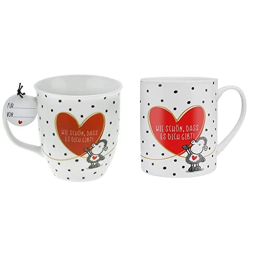 Sheepworld Tassenset Schön | Tassen mit Spruch, Porzellan, 40 cl, 60 cl | Tasse + XL-Tasse | 46218 + 46219 von Sheepworld