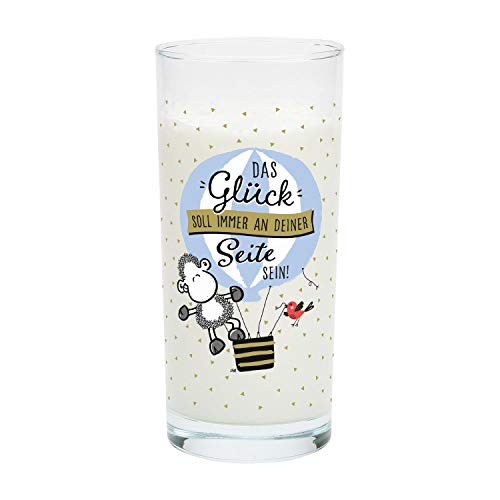 Sheepworld Trinkglas Motiv "Ballon" | Glas mit Motivdruck, Wasserglas, 50 cl | Geschenk Geburtstag, Glücksbringer | 46798 von Sheepworld