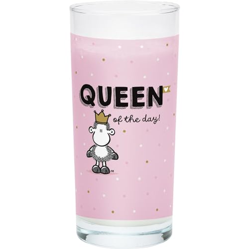 Sheepworld Trinkglas Motiv "Queen" | Glas, 40 cl, farbig bedruckt, mit Golddruck | Geschenk für Sie, Freundin, Schwester, Kollegin | 48848 von Sheepworld