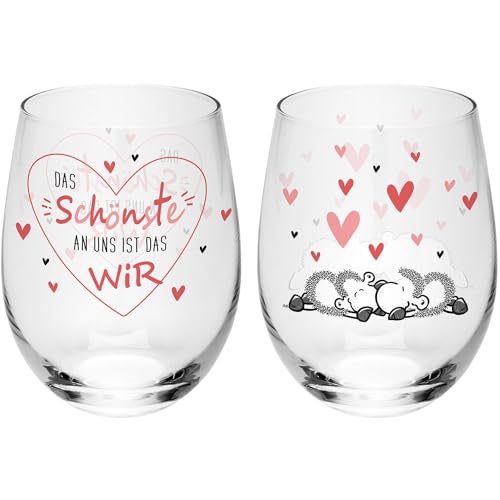 Sheepworld Trinkglas-Set mit Motiv "Das Schönste" | Geschenkset mit 2 Trinkgläsern, 60 cl, in Geschenkbox | 73789 von Sheepworld