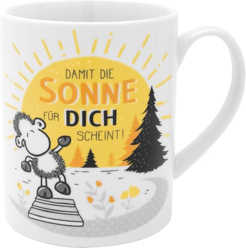 Sheepworld XL-Tasse Motiv "Sonne" | Große Tasse aus Porzellan, Jumbo-Tasse, 60 cl, Tasse mit Spruch | Geschenk, Freund, Freundin | 47548, Gelb von Sheepworld