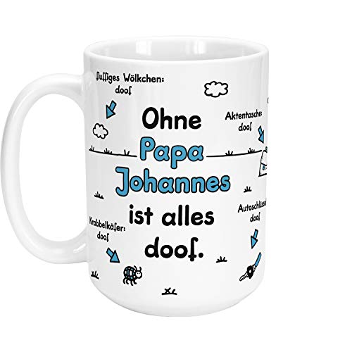 XL-Tasse »Ohne Papa … ist alles doof.« mit Wunschnamen, weiß, personalisiert von Sheepworld