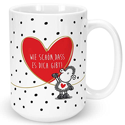 XL-Tasse »Wie schön, dass es Dich gibt! ...« mit Wunschnamen, weiß, personalisiert von Sheepworld