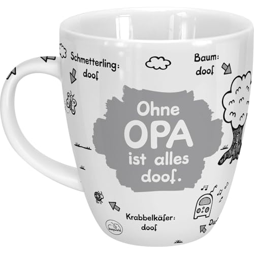 Sheepworld Tasse Ohne Opa ist alles doof | Porzellan, 45 cl | Tasse für Kaffee und Tee, Tasse mit Spruch, Geburtstag | 45136 von Sheepworld