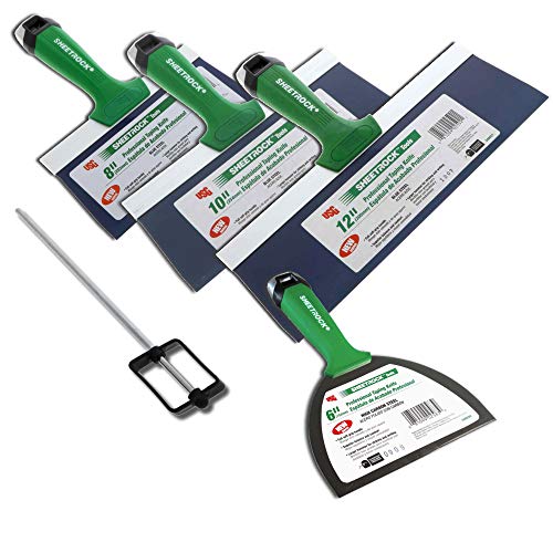 USG Sheetrock Pro Series Trockenbau-Spachtel mit Matrix-Stil Griff + Schlammpfannenmischer, Blau von Sheetrock