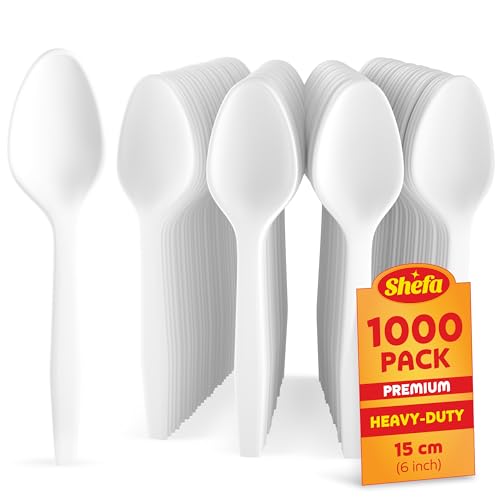 Shefa 1000 Premium-Löffel, strapazierfähig, wiederverwendbar, mikrowellengeeignet, 15,2 cm lang, für Geburtstag, Partys, Camping Shefa 1000 Premium-Löffel, strapazierfähig, wiederverwendbar, mikrowellengeeignet, 15,2 cm lang, für Geburtstag, Partys, Camping von Shefa