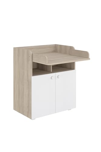 Shefa Wickelkommode 700 - Moderne Babyzimmer Kommode, 47 x 70 x 86 cm Weiß Ulme von Shefa