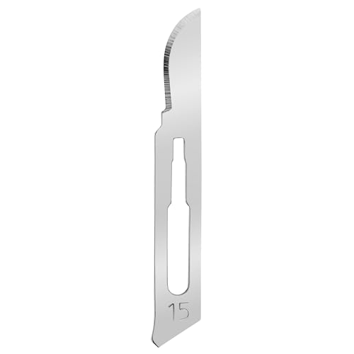 Shehadeh - 10 Stück sterile Skalpellklingen Figur 15 - Ersatzklingen aus Karbonstahl - Für Skalpellhalter Nr.3 - Heinz Herenz von Shehadeh