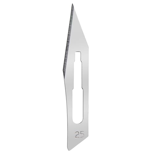 Shehadeh - 10 Stück sterile Skalpellklingen Figur 25 - Ersatzklingen aus Karbonstahl - Für Skalpellhalter Nr.4 - Heinz Herenz von Shehadeh